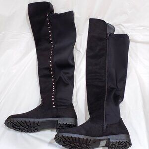 Olivia Miller Andrea Women's Knee High Boot in Black Size 7 Medium